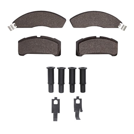Dynamic Friction Co 5000 Advanced Brake Pads - Semi Metallic and Hardware Kit, Long Pad Wear, Front 1551-0152-02